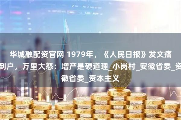 华城融配资官网 1979年，《人民日报》发文痛批包产到户，万里大怒：增产是硬道理_小岗村_安徽省委_资本主义